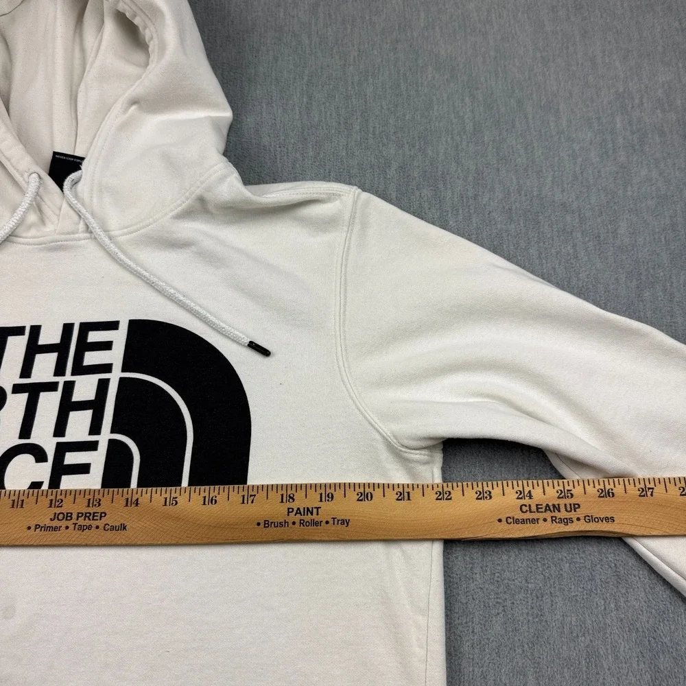 The North Face Sweater Mens Small White Half Dome Pullover Hoodie Graphic Logo‎